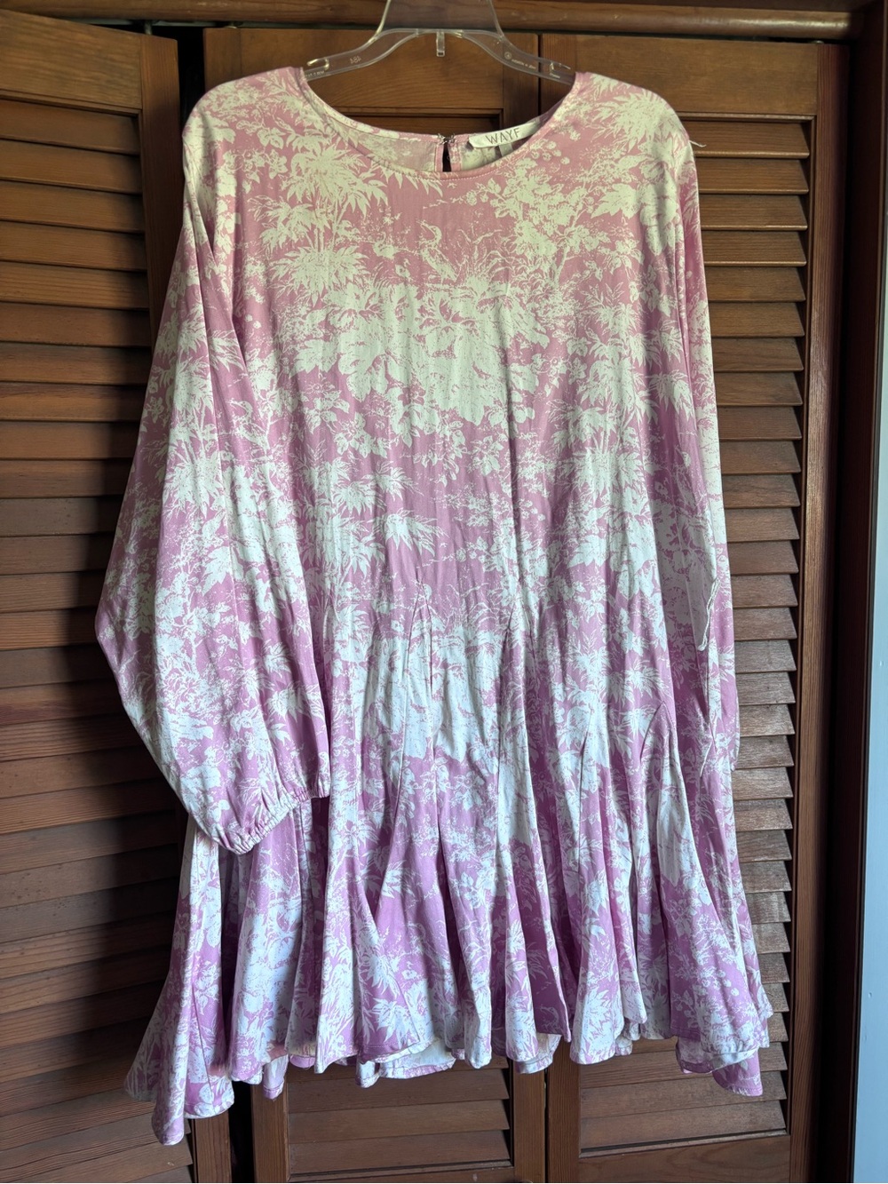 Wayf Pink and White Floral Swing Dress